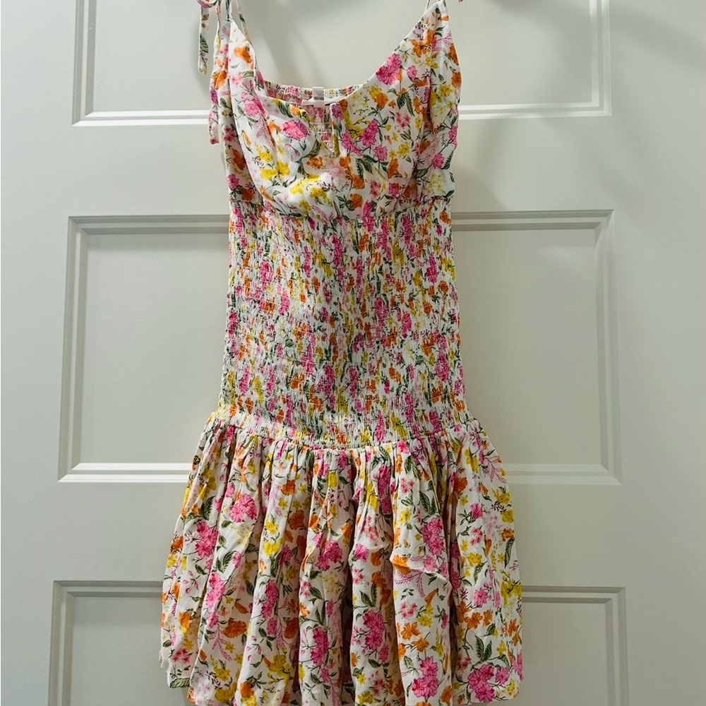 Floral Sundress with Pink and Yellow Accents